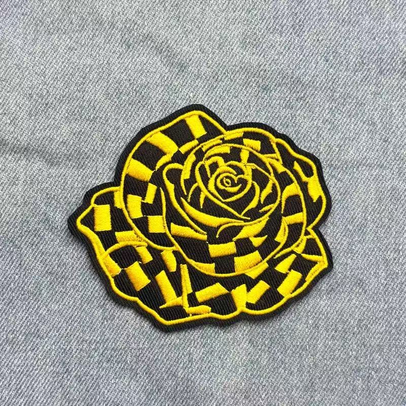 “Yellow Rose Embroidered Patch | DIY Iron-On Patch for T-Shirts, Backpacks, Jackets & More Custom Accessories”