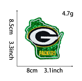 19 pcs NFL Team Glitter Embroidered Patch | DIY Iron-On Patch for T-Shirts, Backpacks, Hats & More Custom Accessories