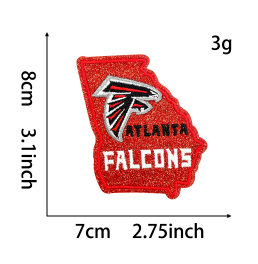 19 pcs NFL Team Glitter Embroidered Patch | DIY Iron-On Patch for T-Shirts, Backpacks, Hats & More Custom Accessories
