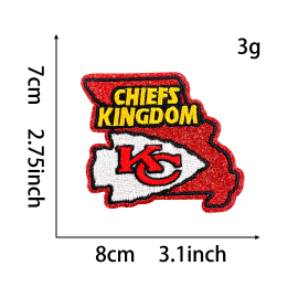 19 pcs NFL Team Glitter Embroidered Patch | DIY Iron-On Patch for T-Shirts, Backpacks, Hats & More Custom Accessories