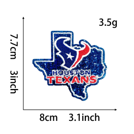 19 pcs NFL Team Glitter Embroidered Patch | DIY Iron-On Patch for T-Shirts, Backpacks, Hats & More Custom Accessories