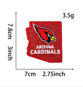 19 pcs NFL Team Glitter Embroidered Patch | DIY Iron-On Patch for T-Shirts, Backpacks, Hats & More Custom Accessories