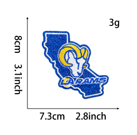 19 pcs NFL Team Glitter Embroidered Patch | DIY Iron-On Patch for T-Shirts, Backpacks, Hats & More Custom Accessories