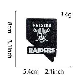 19 pcs NFL Team Glitter Embroidered Patch | DIY Iron-On Patch for T-Shirts, Backpacks, Hats & More Custom Accessories