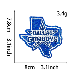 19 pcs NFL Team Glitter Embroidered Patch | DIY Iron-On Patch for T-Shirts, Backpacks, Hats & More Custom Accessories