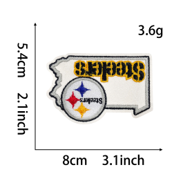 19 pcs NFL Team Glitter Embroidered Patch | DIY Iron-On Patch for T-Shirts, Backpacks, Hats & More Custom Accessories