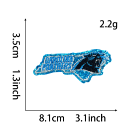 19 pcs NFL Team Glitter Embroidered Patch | DIY Iron-On Patch for T-Shirts, Backpacks, Hats & More Custom Accessories