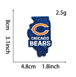 19 pcs NFL Team Glitter Embroidered Patch | DIY Iron-On Patch for T-Shirts, Backpacks, Hats & More Custom Accessories