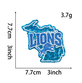 19 pcs NFL Team Glitter Embroidered Patch | DIY Iron-On Patch for T-Shirts, Backpacks, Hats & More Custom Accessories