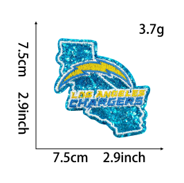 19 pcs NFL Team Glitter Embroidered Patch | DIY Iron-On Patch for T-Shirts, Backpacks, Hats & More Custom Accessories